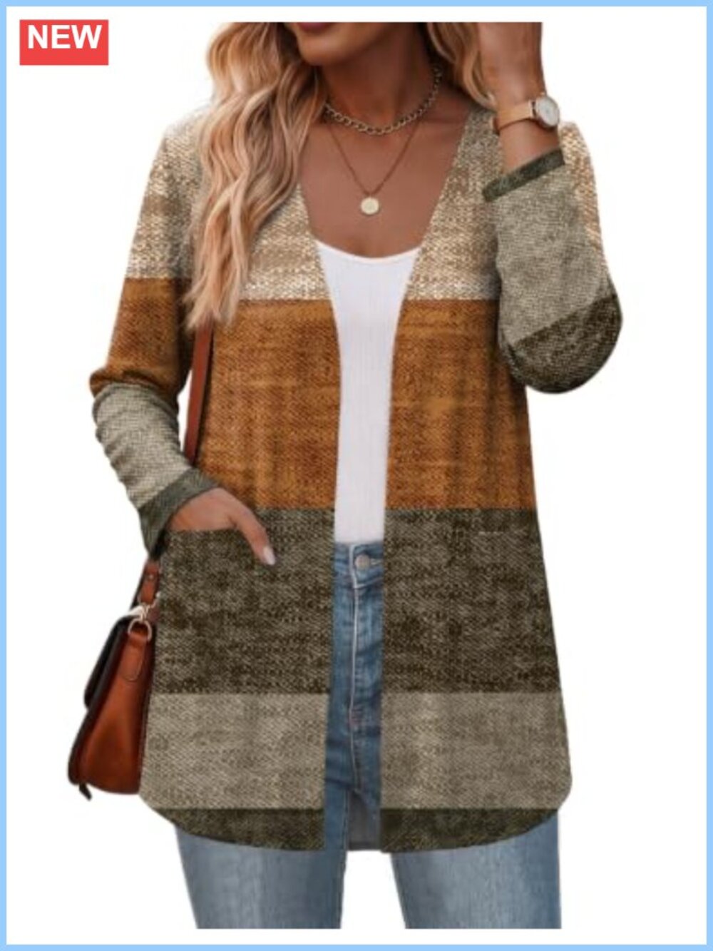 Zeagoo Lightweight Open Front Cardigan Sweater with Pockets Loose Fit